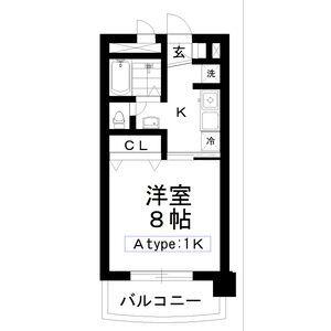 ヱビスヤパークサイド(1K/3階)の間取り写真