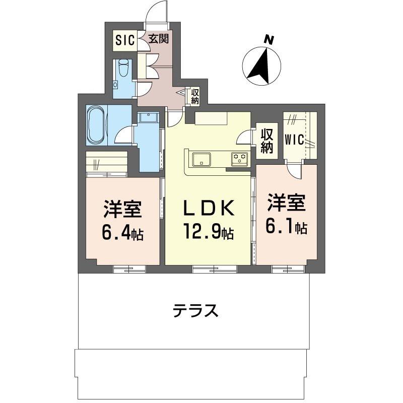 アルフェリーチェSHM(2LDK/1階)の間取り写真