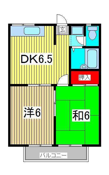 エステートピア澤田(2DK/2階)の間取り写真