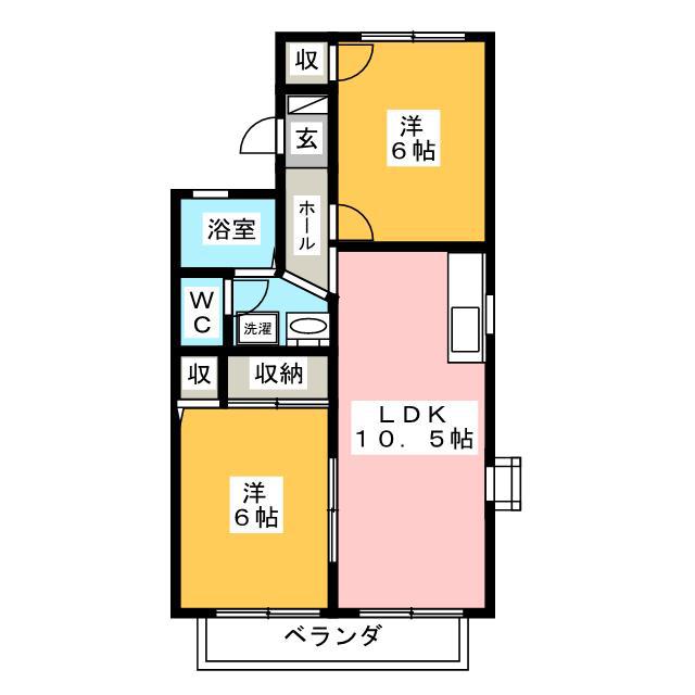 ハイムラマージュ(2LDK/2階)の間取り写真