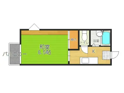 コーポあじさい(1K/1階)の間取り写真