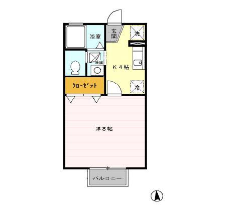 セレステオーリ(1K/1階)の間取り写真
