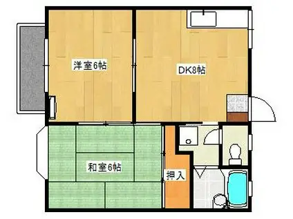 パレット吉山(2DK/1階)の間取り写真