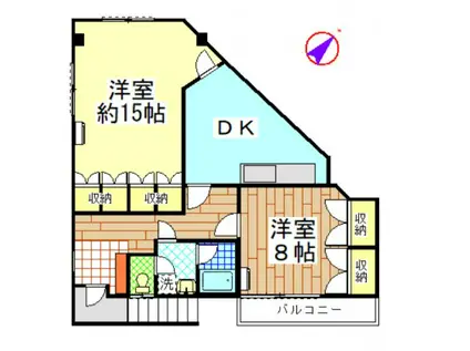 シオンビル(2DK/3階)の間取り写真