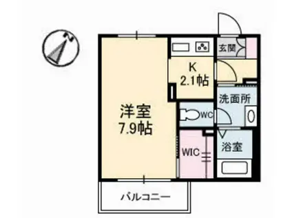 シャーメゾン アランクライム(1K/2階)の間取り写真