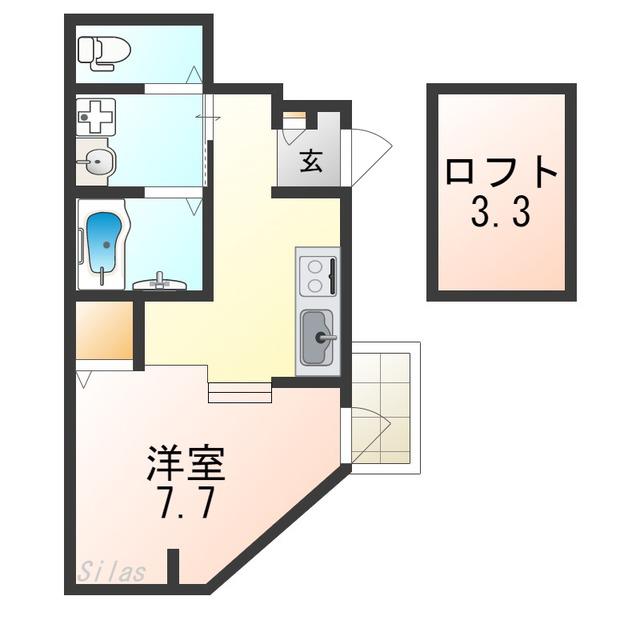 あんしん日置荘西町08-1065(ワンルーム/1階)の間取り写真