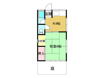 コーポキクチ(1K/1階)の間取り写真