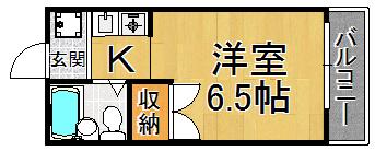 エスケーハイツ(ワンルーム/2階)の間取り写真