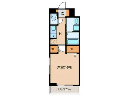 BLANCHE(1K/2階)の間取り写真