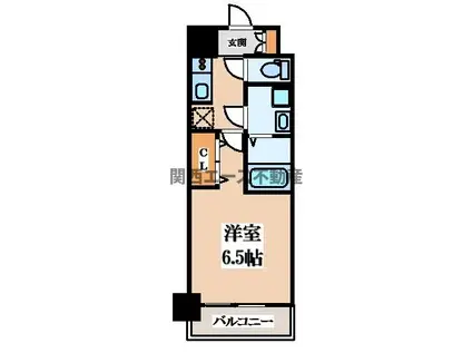 SーRESIDENCE小阪AZURE(1K/13階)の間取り写真