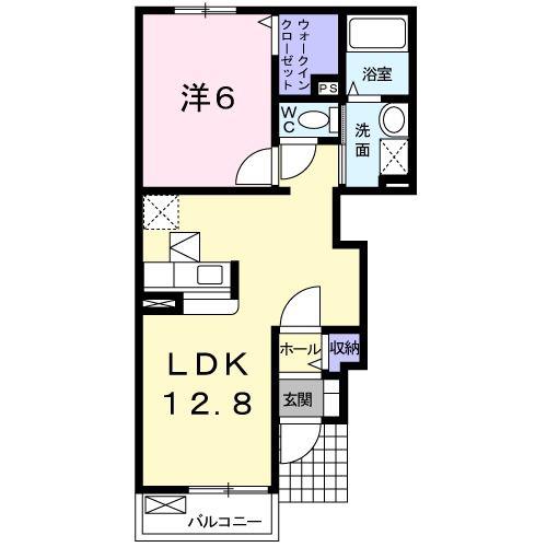 グラース・レノマ(1LDK/1階)の間取り写真
