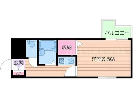 ハイムサウスヒルズ(1K/2階)の間取り写真