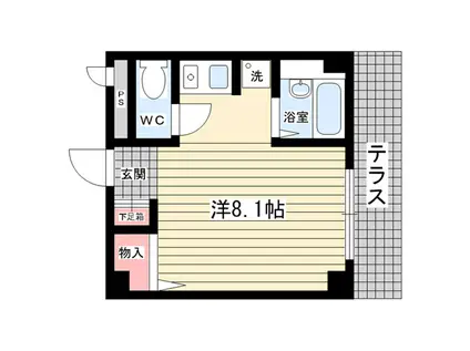 アム-ルコート(ワンルーム/1階)の間取り写真