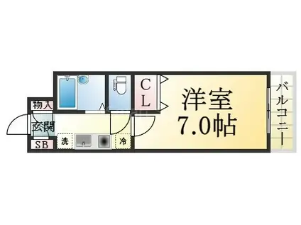 コンパーニュクノキ(1K/1階)の間取り写真