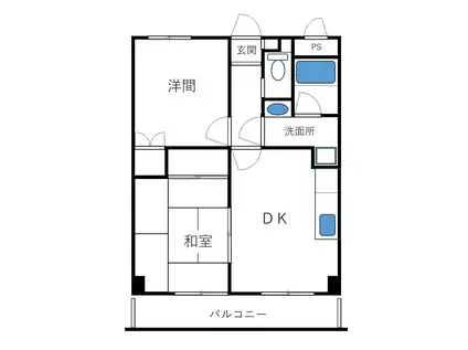 ベルメゾン常盤(2DK/4階)の間取り写真