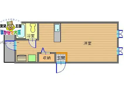 エイトフラッグハウス(ワンルーム/4階)の間取り写真