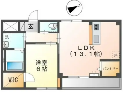 フロンティア(1LDK/2階)の間取り写真