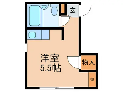 スプリングス・コート(ワンルーム/1階)の間取り写真