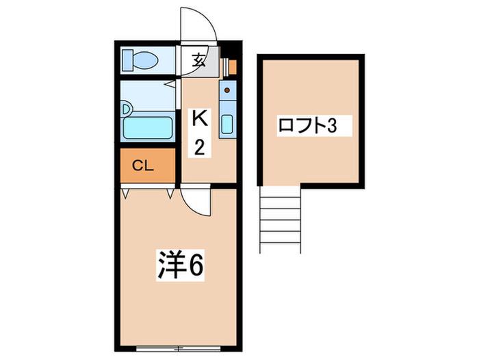 セシルコート町田(1K/1階)の間取り写真