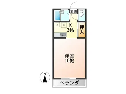 モーツァルト壱番館(1K/1階)の間取り写真