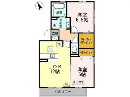 スマイリーハウス二番館(2LDK/1階)の間取り写真