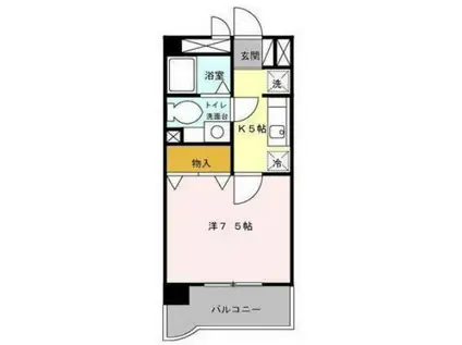 ソレイユ木山(1K/3階)の間取り写真