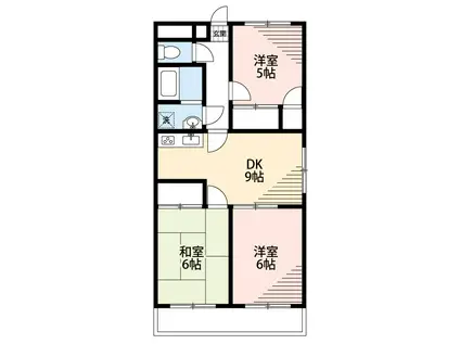 RIVERSIDE N(3DK/4階)の間取り写真