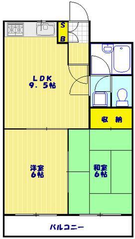 クリーンピア(2LDK/1階)の間取り写真