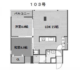 ソレイユ王塚台(2LDK/1階)の間取り写真