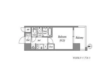 エステムコート難波VIIビヨンド(1K/5階)の間取り写真