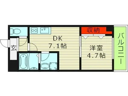エレガンスレイヴ(1DK/2階)の間取り写真