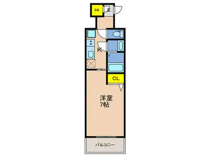 花隈町PJ(1K/6階)の間取り写真