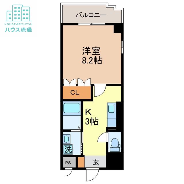 FOREST VIEW泉(1K/3階)の間取り写真