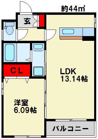 ピエモンテ(1LDK/1階)の間取り写真