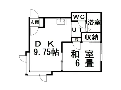 クインハイツ102(1DK/2階)の間取り写真