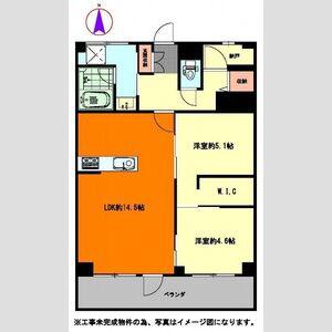 上社南5棟(2LDK/1階)の間取り写真