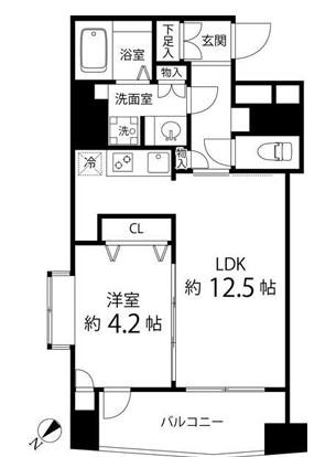 レニール本駒込(1LDK/10階)の間取り写真