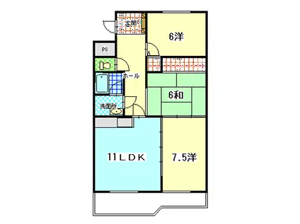 レジデンス藤森(3DK/2階)の間取り写真