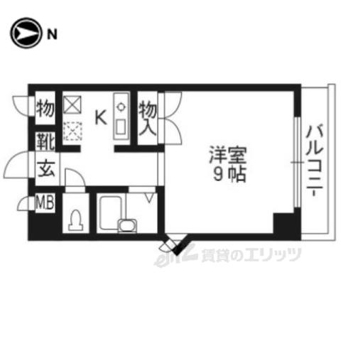 パルスピリア91(1K/4階)の間取り写真