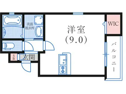 ワコーレヴィータ二宮町(ワンルーム/1階)の間取り写真