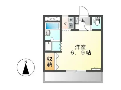 ステージ21(1K/2階)の間取り写真
