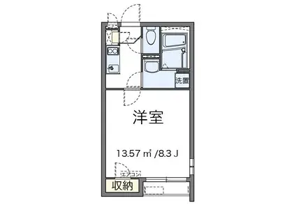 ウィル大和(1K/1階)の間取り写真