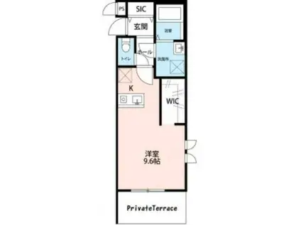 ヴィエント(ワンルーム/1階)の間取り写真