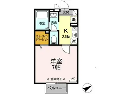 エスペランサ・シマ(1K/1階)の間取り写真