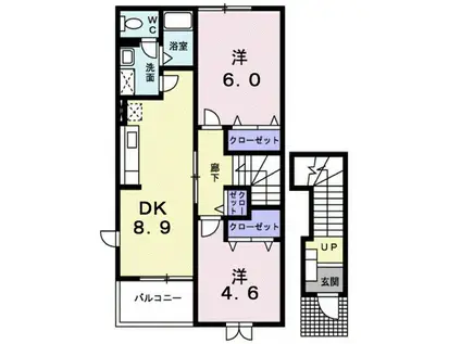 オアゾ芦水館A(2DK/2階)の間取り写真