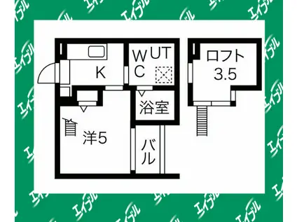 フォルゴーレ(1K/1階)の間取り写真