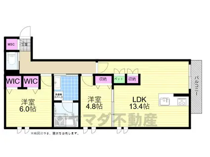 オリビア(2LDK/2階)の間取り写真