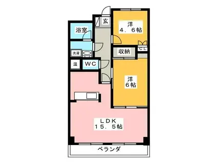 SKY・T(2LDK/7階)の間取り写真