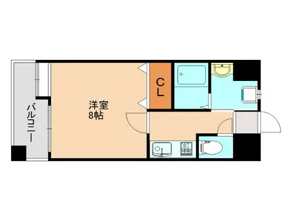 ザルヴェ大橋壱番館(1K/9階)の間取り写真