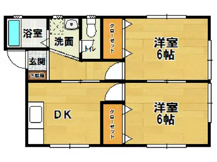 ソレイユ 4・5(2DK/2階)の間取り写真